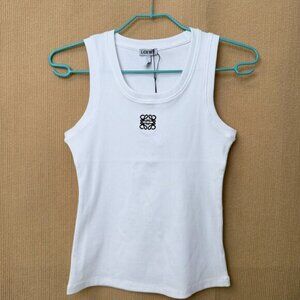 LOEWE Classic White Sleeveless Women's Tank Top M